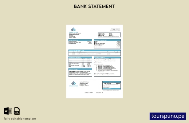 listo para imprimir plantilla de Word   extracto bancario de Springside Mortgage